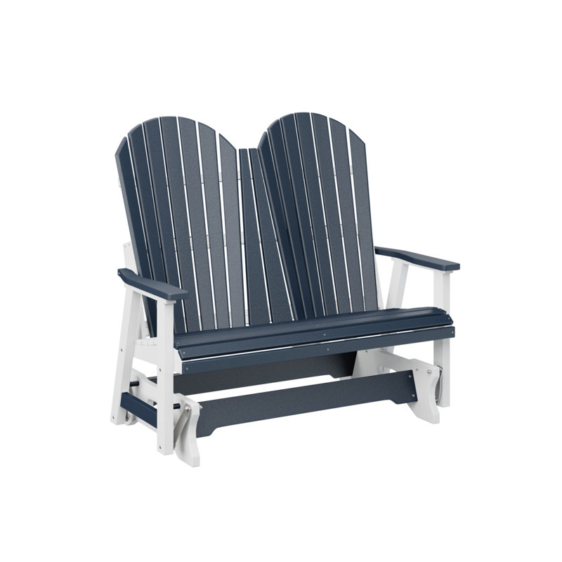Fauteuil oscillant double Comfo, Bleu marine / blanc