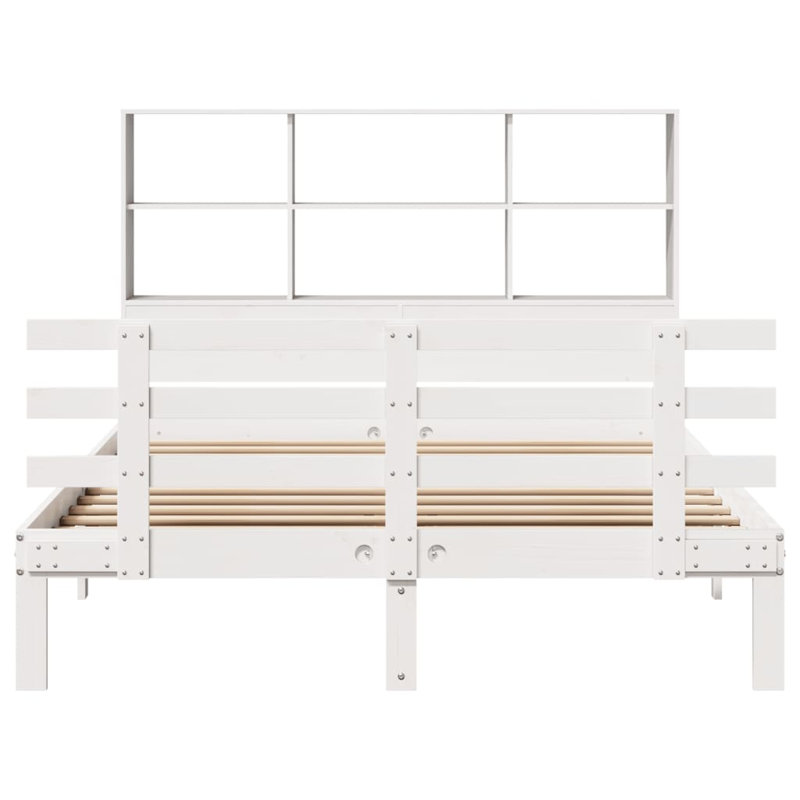 Daryanani Solid Wood Bed, 140 x 200 cm, White
