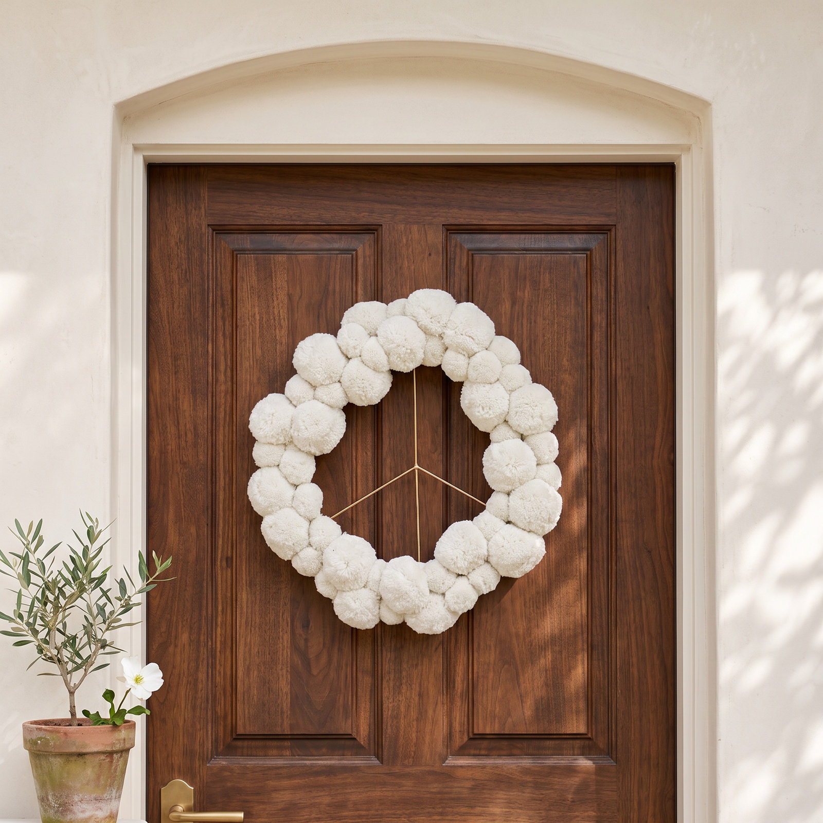 15'' Handcrafted Dried Cotton Wreath