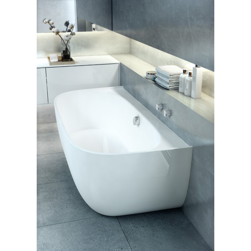 Eldon 68.88" x 33.5" Freestanding Soaking Bathtub, Standard White