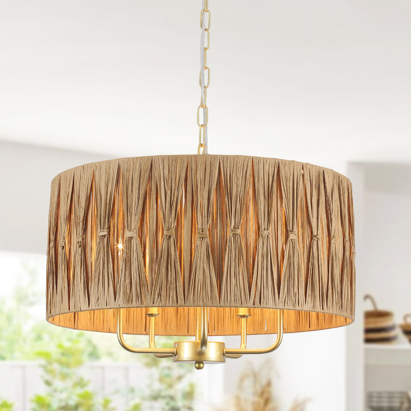 Lustre de style chandelier à 5 lumières de style chandelier bohémien à intensité variable de 19 po pour la cuisine, le couloir et la chambre à coucher