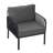  Set of 2 Outdoor Patio Club Chairs with Waterproof Cushions, Deep Seating Furniture for Balcony or Porch, Black Gray-96136111