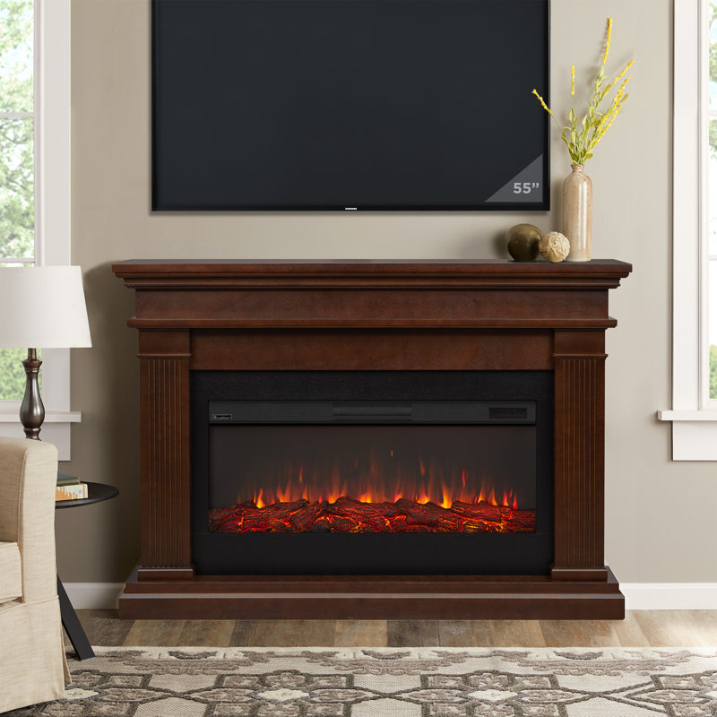 Beau 59" Landscape Electric Fireplace by Real Flame, Dark Walnut, Standard