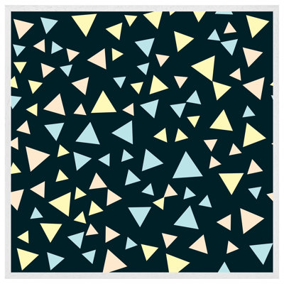 Arntraud Yellow and Blue Triangles Single Picture Frame Wall Art