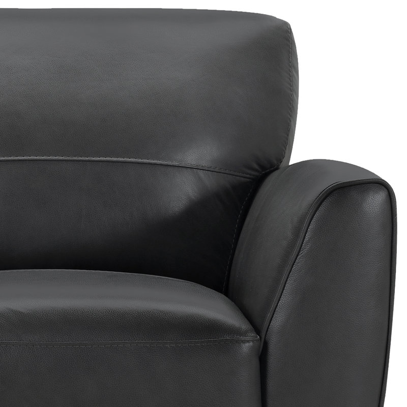 Caloundra Leather Armchair, Black Genuine Leather