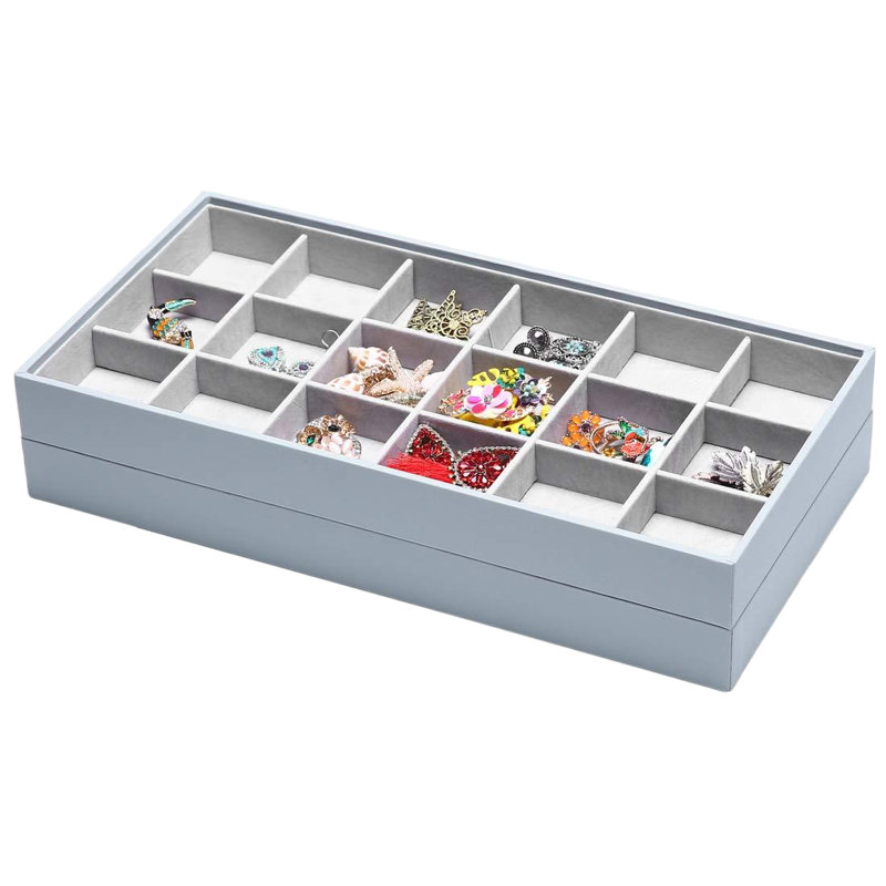 Magic Stackable Jewellery Trays Closet Dresser Drawer Organizer For Accessories, Gadgets & Cosmetics, Storage Display Showcase Holder Box, Set Of 5