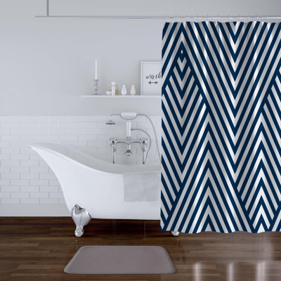 Rideau de douche simple à chevrons Swaney