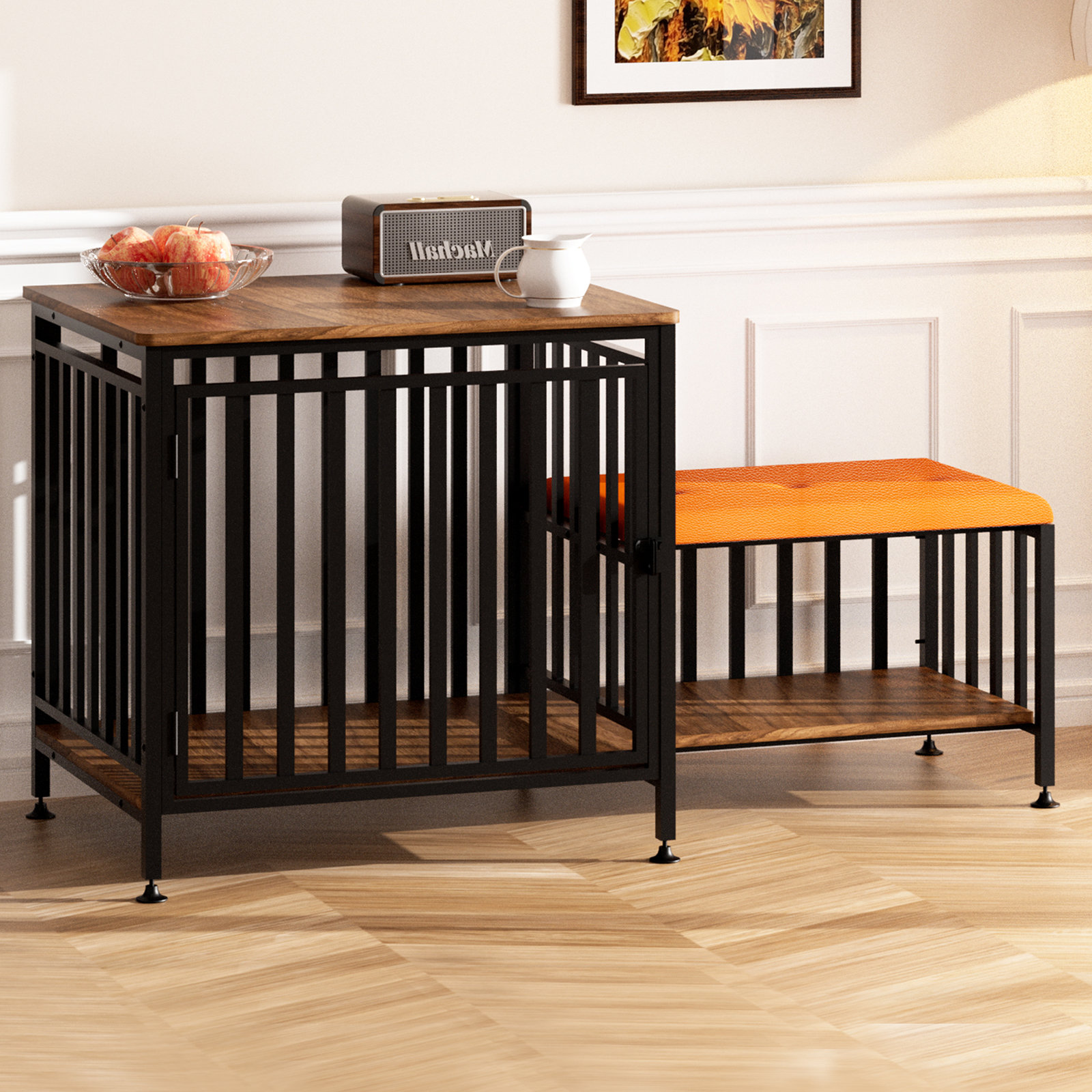 Curated visual reference: Picture Idea: Tucker Murphy Pet Furniture Style Dog Crate With Entryway Shoe