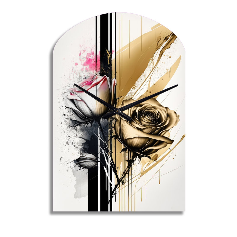 Fennelly - Arch Shape Large Beige Wall Clock Sculpture, Grand