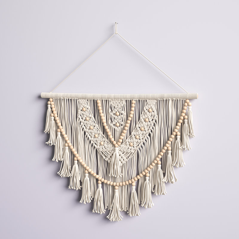 Suspension murale en tissu mélangé avec accessoires de suspension inclus, Crème