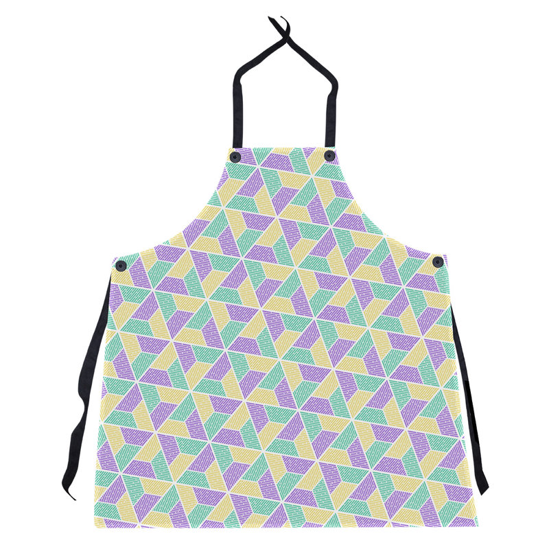 Bib Apron, Purple Green/Yellow