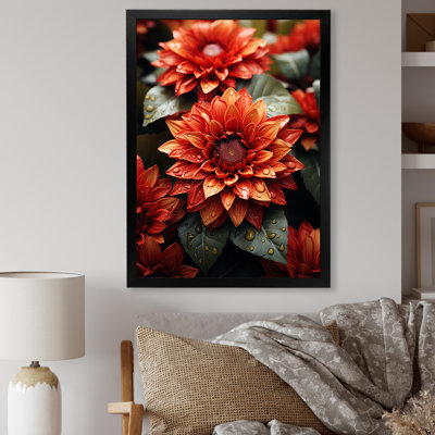 Fleurs de tournesol rouges - tournesols, art mural