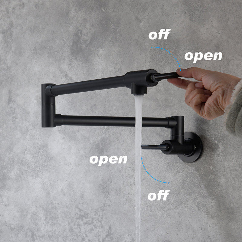 Pot Filler Faucet Wall Mount, Matte Black
