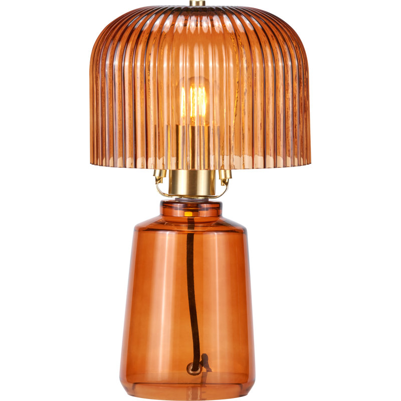 Glass Table Lamp, Orange, Orange