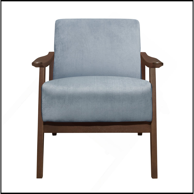 Chaise d'appoint moderne en velours 1pc, Bleu gris