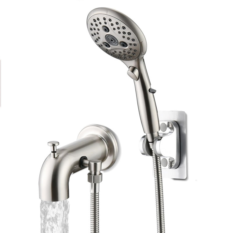 Robinet de baignoire à inverseur avec douche à main à 6 réglages Ift-Up, chrome, valve brute non incluse, Chrome