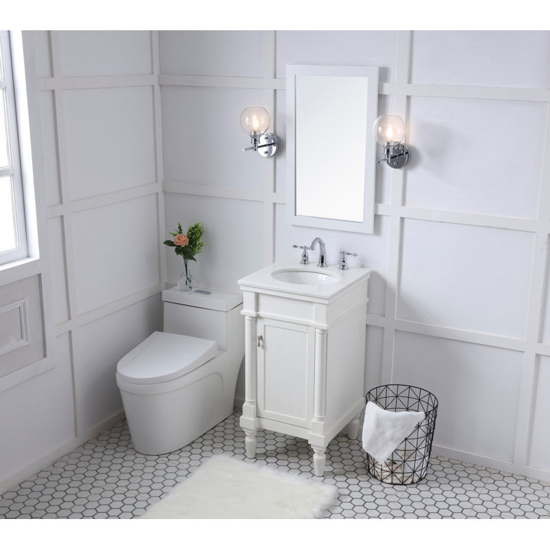 Ensemble de meuble-lavabo simple 18 po Lexington, Blanc antique, Blanc ivoire