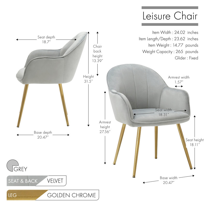 Isaiah Upholstered Dining Chair, Grey