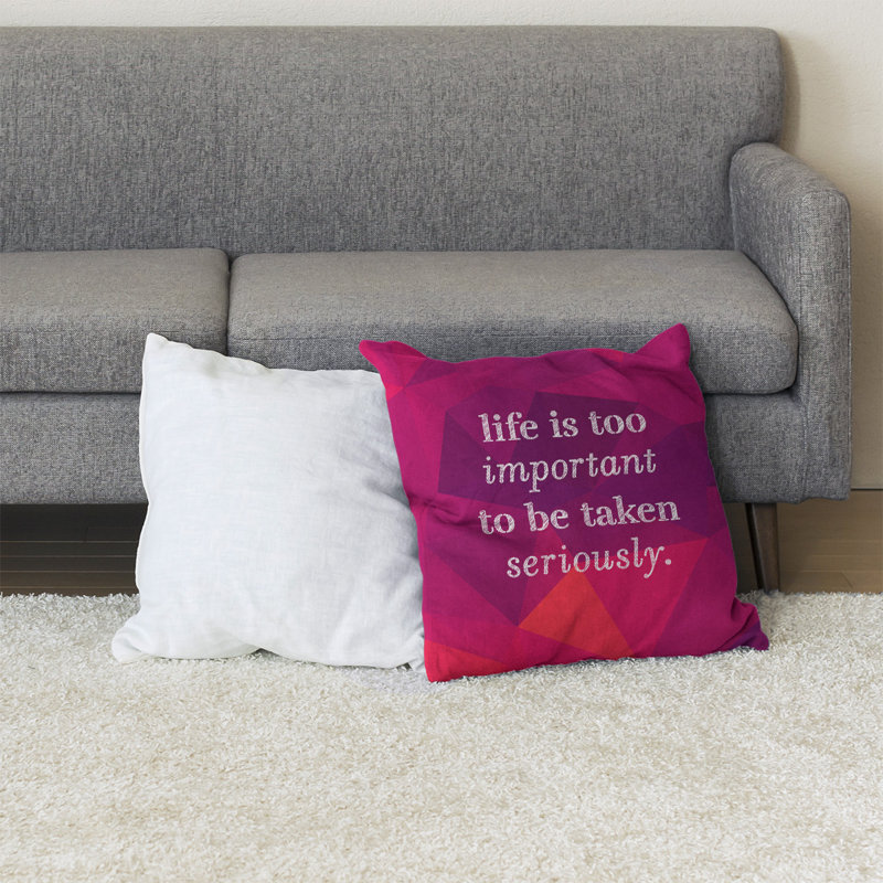 Coussin de sol, 28 po x 28 po, Rose / Orange