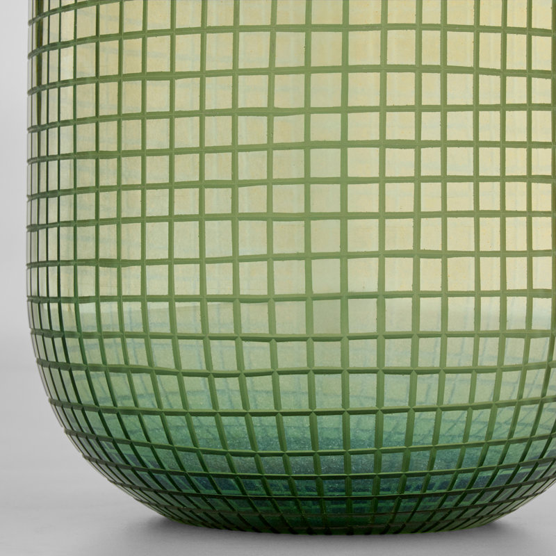 Modular Handmade Glass Table Vase, 15" H x 8.25" W x 8.25" D