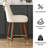 Swivel 24.00'' Counter Stool, Counter Height Bar Stools, 360°Swivel Upholstered Barstools with Back and Footrest for Kitchen Island, Solid Wood Legs-98346406