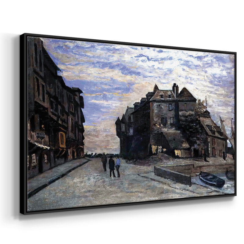 The Lieutenance At Honfleur, 1864, reproduction d'art sur toile, H 27 po x l 41 po x P 2 po, Noir