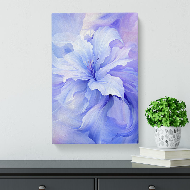 Lavender Flower Futurism - Wrapped Canvas, 50cm H x 35cm W x 3cm D