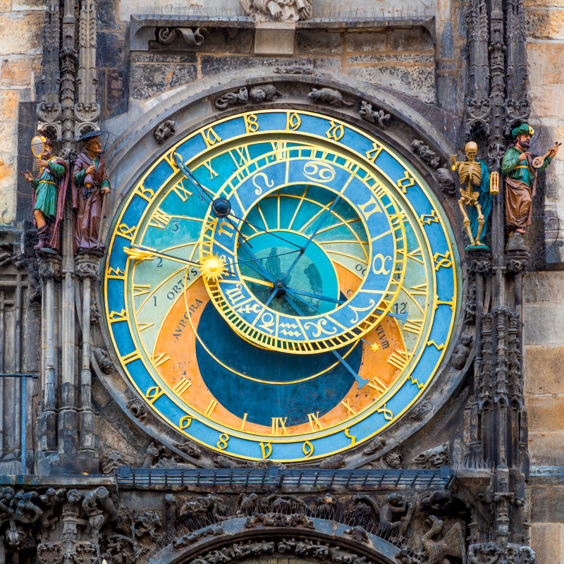 Mireya Prague Astronomical Clock by A_Taiga - Wrapped Canvas Print, 30cm H x 30cm W