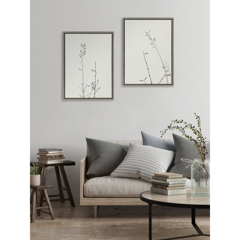 «Retro Tennessee Botanicals» par Stephanie Klatt, ensemble d'art mural sur toile encadrée, Gris