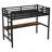 Metal Loft Bed With Power Outlet And LED Lighted, Space-Saving, Noise Reduced
