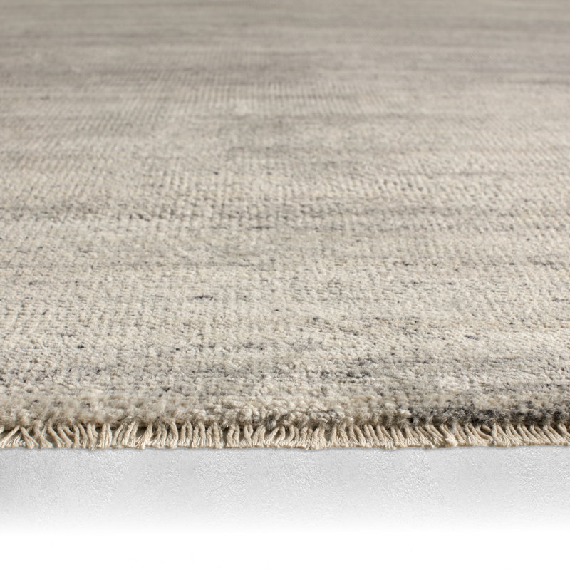 Jaipur Living Origin SAG12 Handknotted Solid White and Gray Runner Rug (3'x12'), Runner 3' x 12'