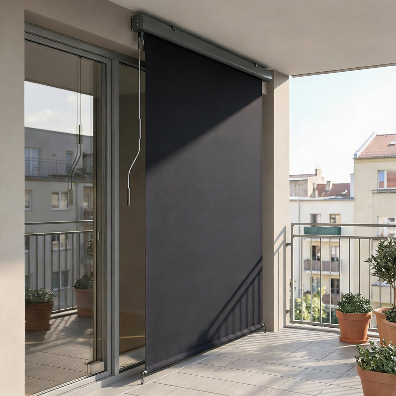 Store à enroulement sans fil, store d'extérieur, gris foncé