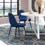 Ensemble de salle à manger 5 places - Table ronde bleue avec 4 chaises confortables bleues, mobilier de salle à manger contemporain