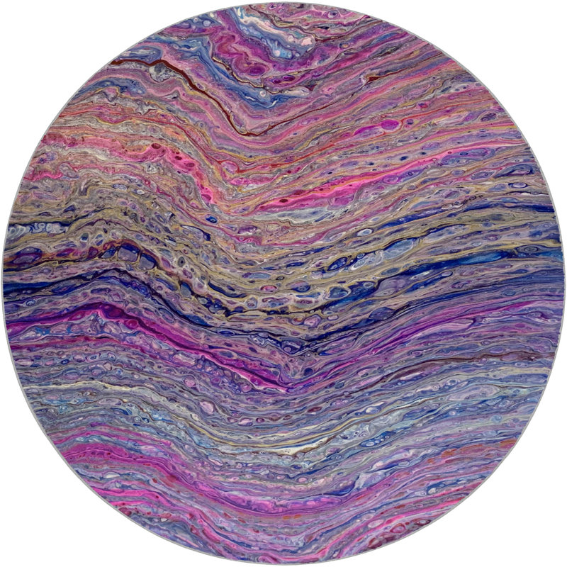 Premium Machine Washable Dream Shag Abstract Rug, 8' Round
