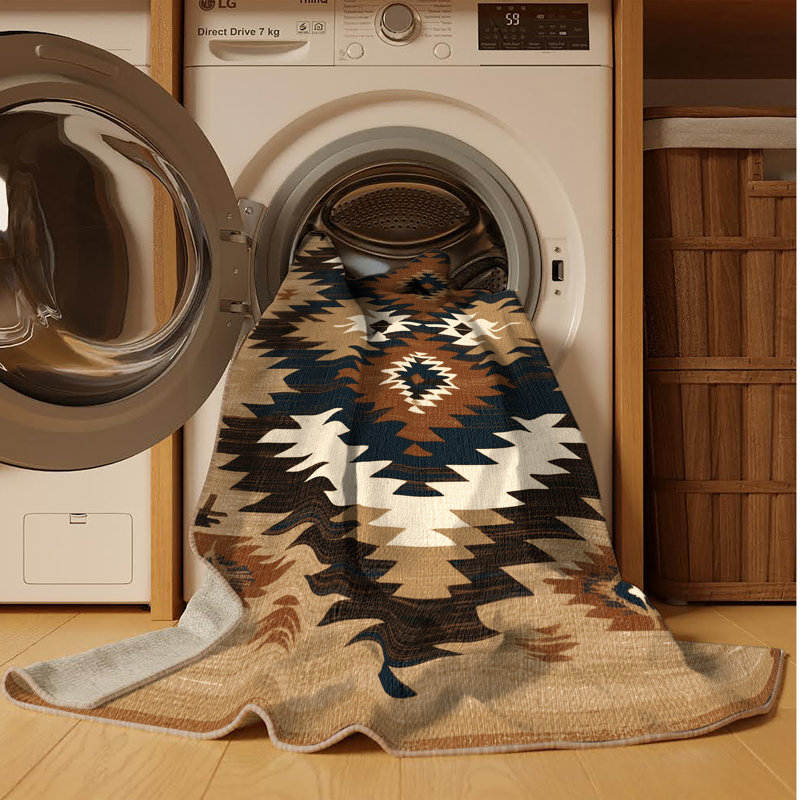  Washable Teepee Chevron Southwestern Area Rug, Rectangle 3' x 5'