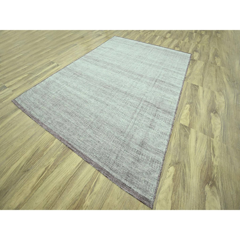 Tapis oriental rouge vin 9 pi 7 po x 13 pi avec motif ivoire, noué à la main, oxydé et patiné avec chaînes exposées, 100% laine
