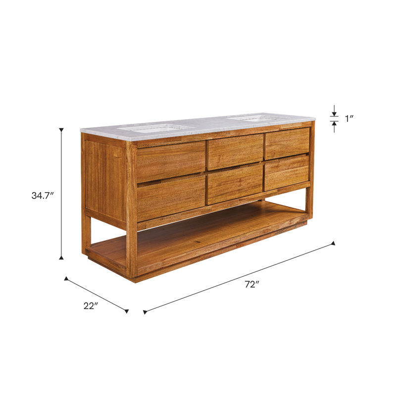 72'' W Double Vanity, Mangowood