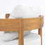 Fauteuil club pivotant en bois Telluride avec finition en teck et coussin beige pour la détente sur le patio-1061369219