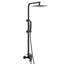 Ensemble de robinet de douche d'extérieur noir mat, pomme de douche à pluie avec douchette-134512582