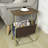 Pine Wood Top Metal Frame End Table