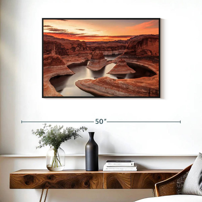 Lac Powell, Cadre flottant noir, 37 po x 25 po