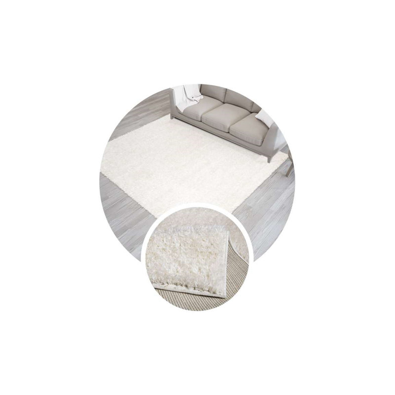 Ahyan Solid Colour Shag Area Rug, Rectangle 120 x 170cm
