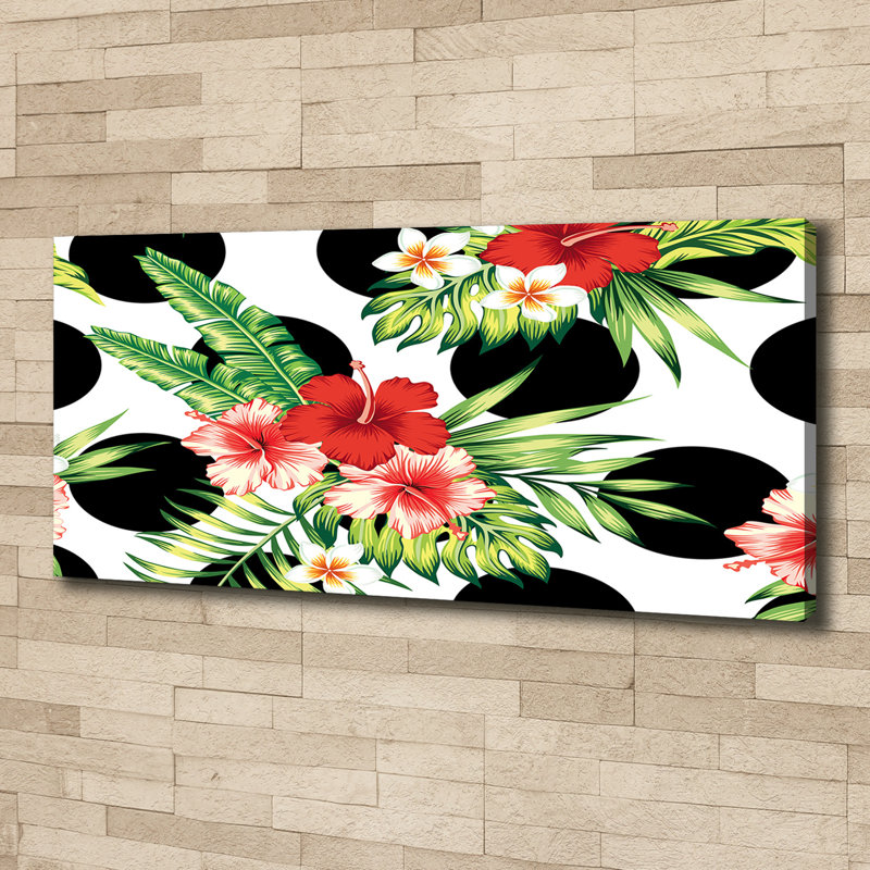 Hawaiian Flowers - Wrapped Canvas Print, 50cm H x 125cm W x 2cm D, Canvas