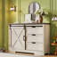Armoire de rangement multifonctionnelle avec portes coulissantes silencieuses et trois tiroirs, idéale pour la salle à manger, le salon, la chambre à coucher et plus encore, pour économiser de l'espace-812237640