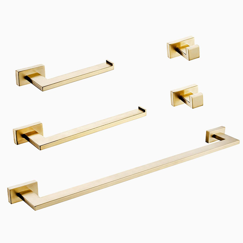 Ryeli 5 - Piece Bathroom Hardware Set, Gold