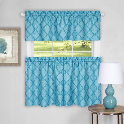 Zoey Geometric Tailored Kitchen Curtain