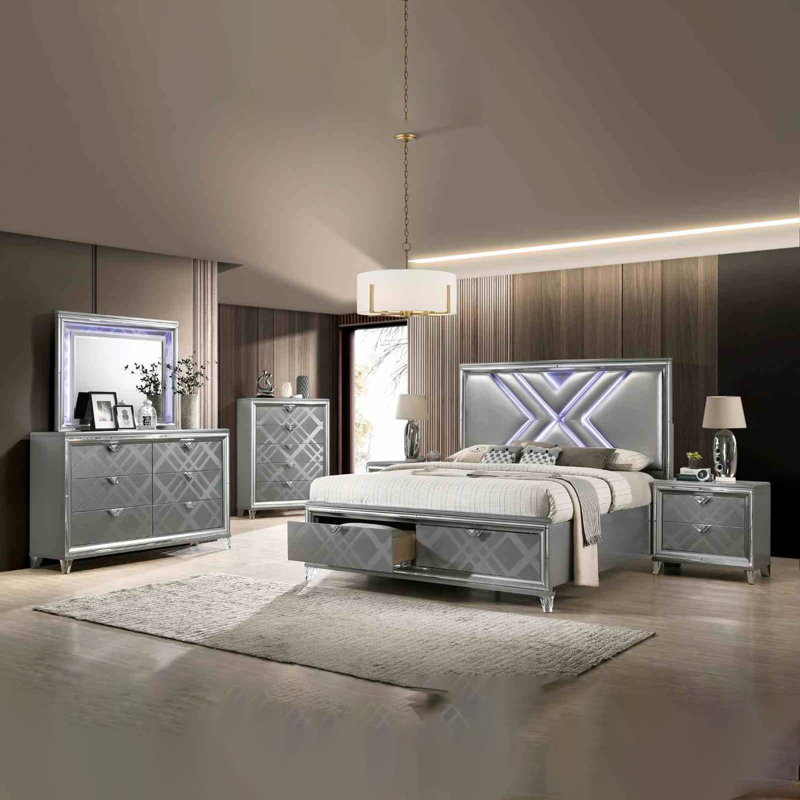 Mobilier de chambre à coucher 1pc, Argent