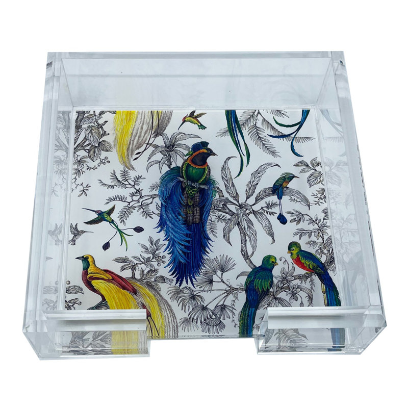 Audubon Exotica Acrylic Square Cocktail Tray, Tropica