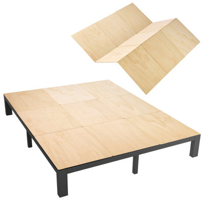 Bunkie Board, Cal King 69.7 x 81.9 in, Foldable Bed Board Under Mattress with Nylon Webbing, Plywood, Rounded Edges, Anti-Sag Design for Metal Frames, Sleeper Sofas, Platform and Bunk Beds