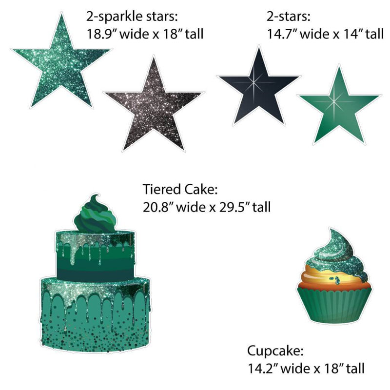 Weather Resistant and UV Resistant Plastic Birthday Outdoor Decoration, Green